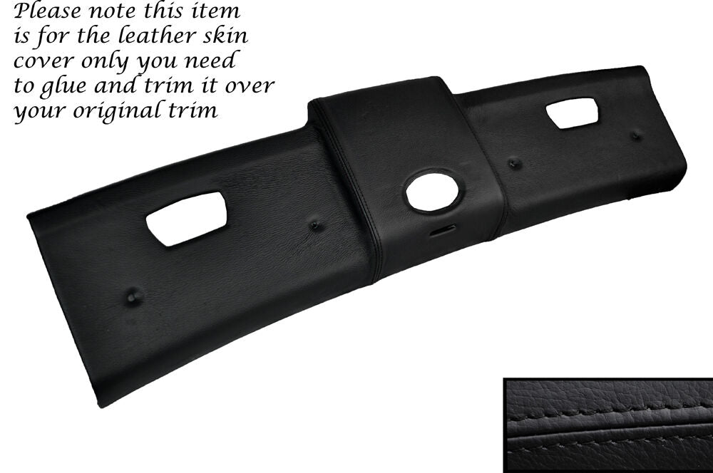 BLACK STITCH TOP ROOF PANEL LEATHER SKIN COVER FITS SMART FORTWO 451 07-14
