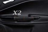 ORANGE STITCH FITS ALFA ROMEO GIULIETTA 10-13+ 2X FRONT DOOR HANDLE LTHR COVERS
