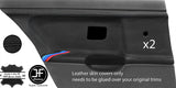 BLACK STITCH TRI STRIPE 2X REAR DOOR CARD LTHR COVERS FOR BMW E36 SALOON STYLE 2