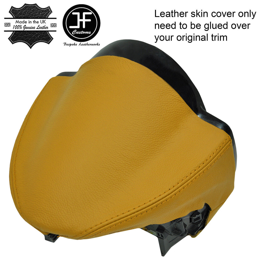 YELLOW REAL LEATHER  SPEEDO CLUSTER HOOD COVER FITS SMART FORTWO 451 2007-2014