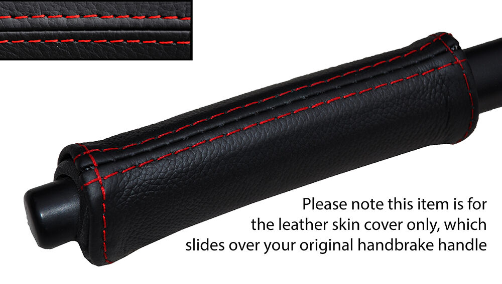 RED STITCH HANDBRAKE HANDLE LEATHER SKIN COVER FITS SMART FORTWO 451 07-14
