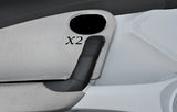 BLACK STITCH 2X DOOR HANDLE LEATHER SKIN COVERS FITS HONDA CR-Z CRZ 2010-2014