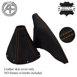 ORANGE STITCHING FITS  MAZDA MX5 MK3 2005-2012 LEATHER GEAR HANDBRAKE GAITERS