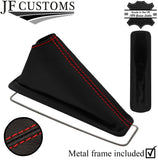 RED STITCH REAL LEATHER HANDBRAKE GAITER+METAL FRAME FITS TOYOTA AURIS 12-18