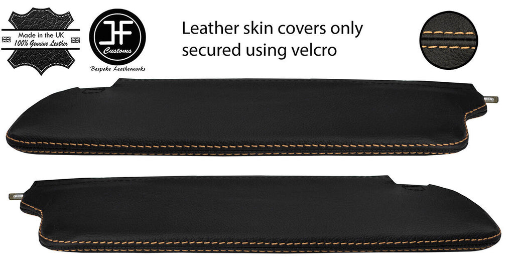 BEIGE STITCH 2X SUN VISORS REAL LEATHER COVERS FOR SUNBEAM ALPINE MK4 IV MK5 V