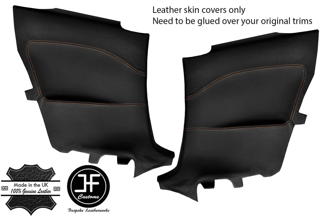 BEIGE STITCH 2X REAR FULL DOOR CARD TRIM LEATHER COVERS FOR ALFA ROMEO GTV 916