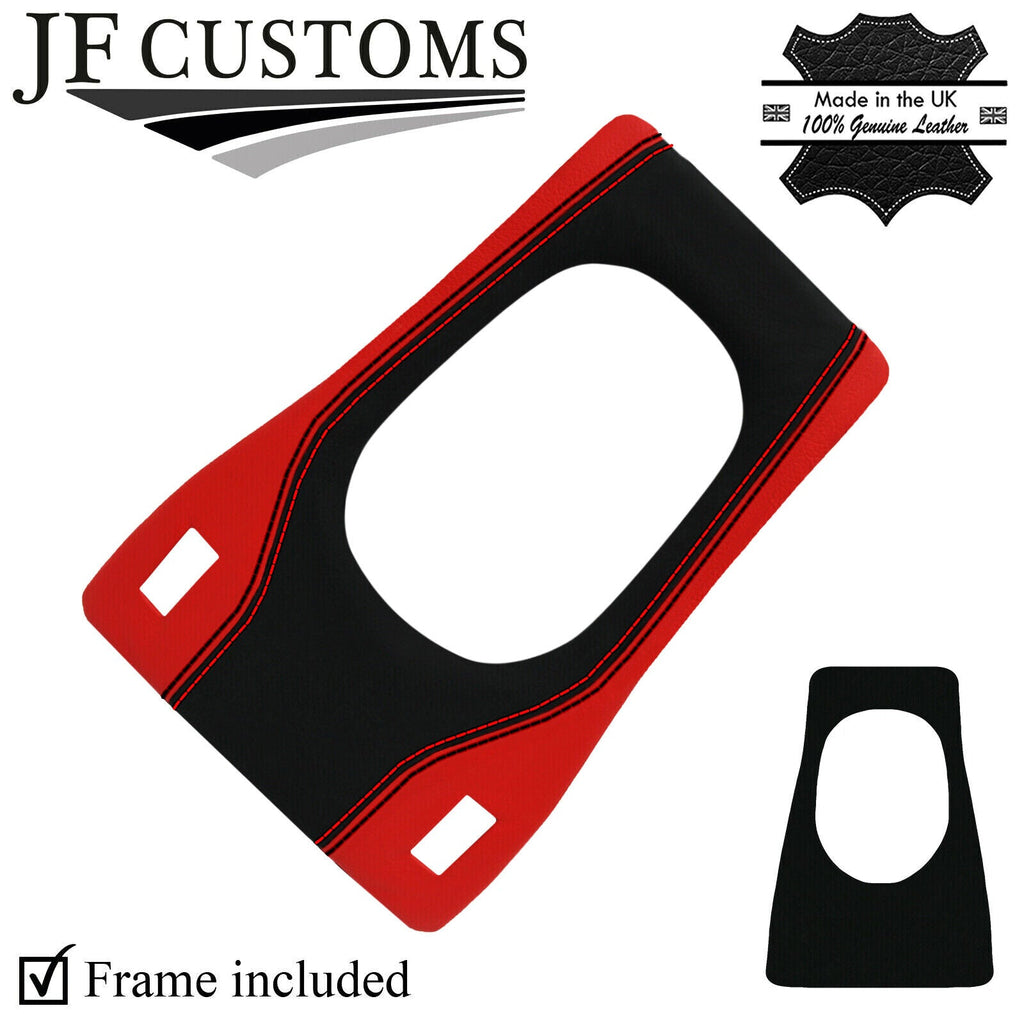 RED & BLACK ITALIAN LEATHER GEAR SURROUND TRIM + FRAME FOR PORSCHE 944 82-91