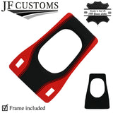 RED & BLACK ITALIAN LEATHER GEAR SURROUND TRIM + FRAME FOR PORSCHE 944 82-91