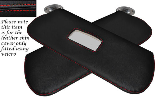 RED STITCH 2X SUN VISORS LEATHER COVERS FITS ALFA ROMEO GIULIA 1600 101