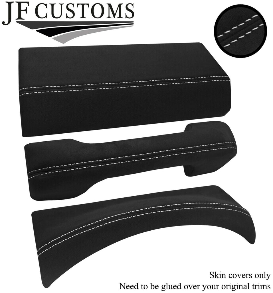 WHITE STITCH 3X DASH TRIM LUXE-SUEDE COVERS FITS LAND ROVER DEFENDER 2007-2016