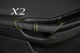 YELLOW STITCH FITS FORD FOCUS MK3 2011+ 2X FRONT DOOR HANDLE LEATHER COVERS