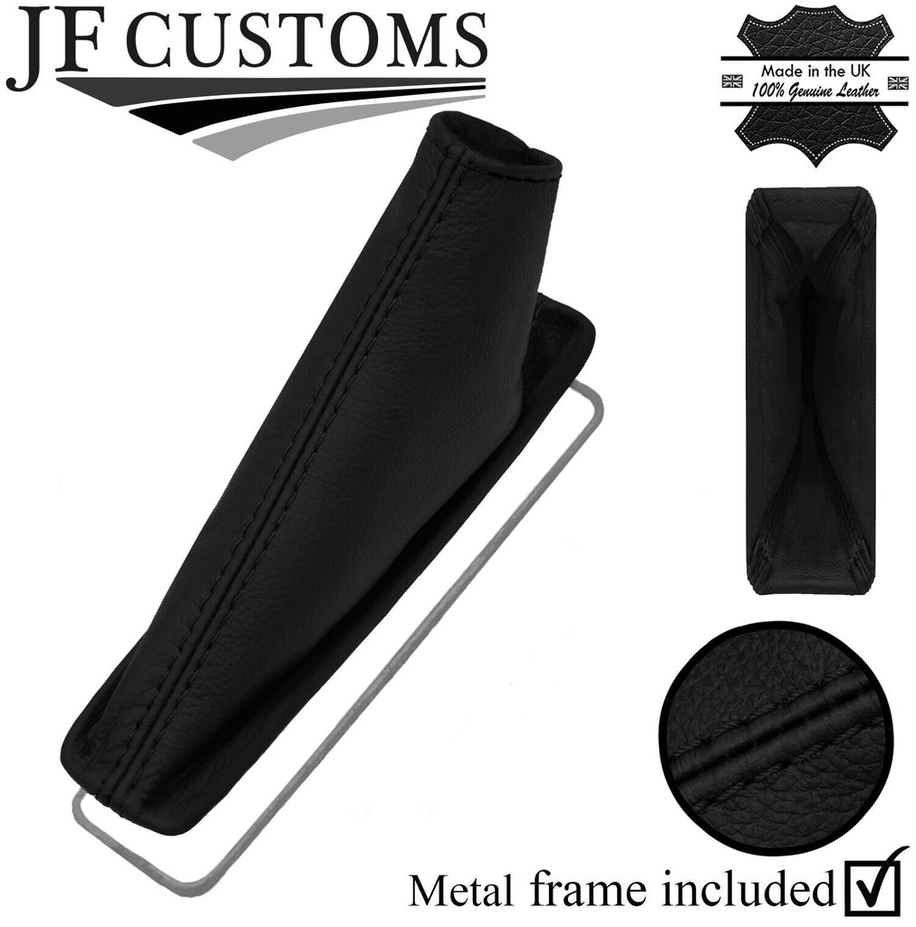 BLACK STITCH LEATHER HANDBRAKE GAITER + METAL FRAME FITS TOYOTA COROLLA 06-12