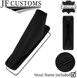 BLACK STITCH LEATHER HANDBRAKE GAITER + METAL FRAME FITS TOYOTA COROLLA 06-12