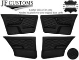 BLACK DIAMOND STITCH LEATHER 4X DOOR CARD COVERS FITS BMW E30 SALOON STYLE 3