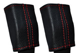 RED STITCH FITS JAGUAR XJ40 XJ6 86-94 2X FRONT SEAT BELT STALK LEATHER COVERS
