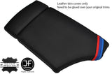 BLACK STITCH TRI STRIPE ARMREST LEATHER COVER FOR BMW 5 SERIES E60 E61 03-11