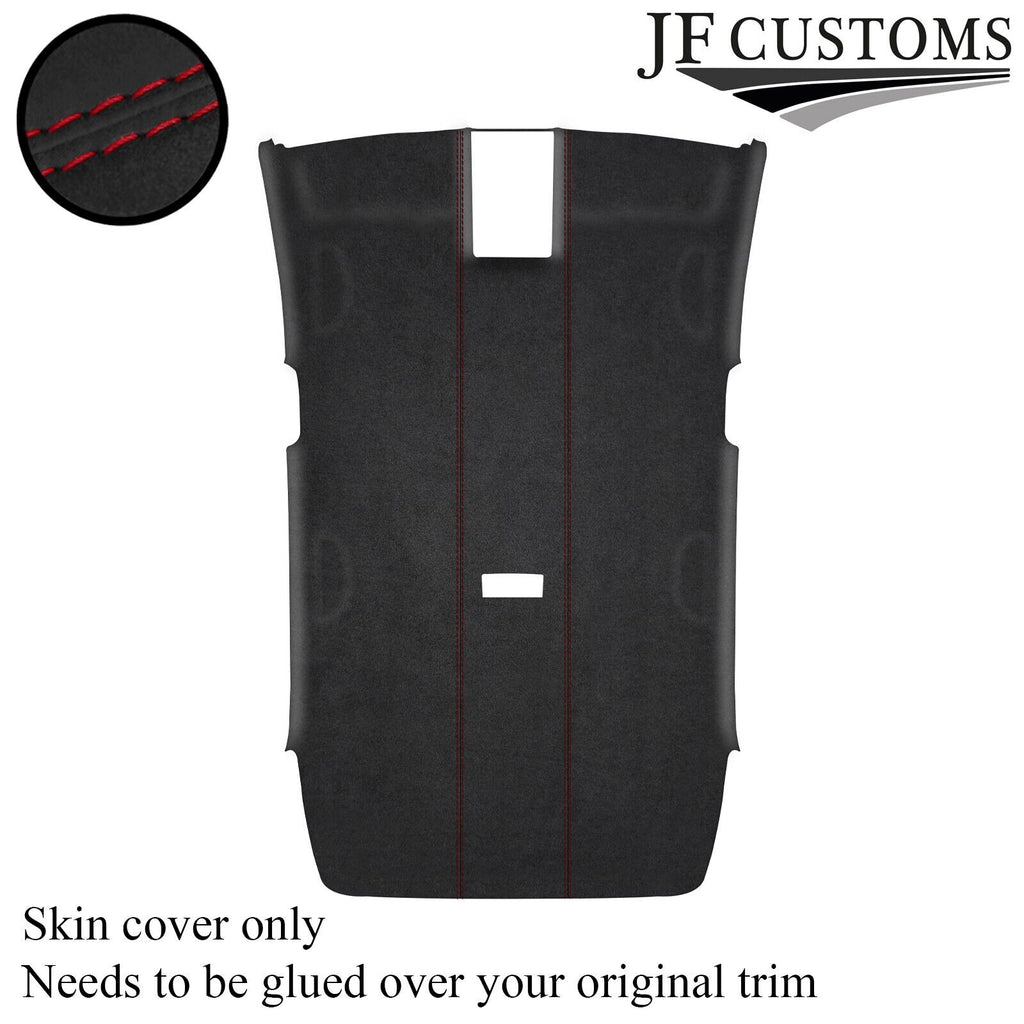 DARK RED STITCH D GREY LUXE SUEDE HEADLINER COVER FOR VW GOLF MK7 13-19 3DR