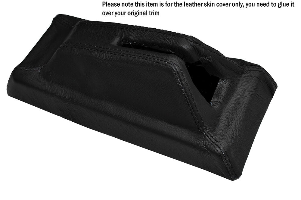 BLACK STITCH CENTRE CONSOLE HANDBRAKE HOUSING LEATHER COVER FITS PEUGEOT 205