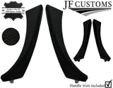 BLACK STITCH LEATHER 2X FRONT DOOR HANDLE TRIM + COVER FOR BMW E90 E91 E92 E93