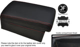 RED STITCH ARMREST & STORAGE BOX LEATHER COVERS FITS JAGUAR E TYPE SERIES 3