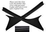 WHITE STITCH 2X WINDSCREEN A PILLARS LEATHER COVERS FITS SMART FORTWO 451 07-14