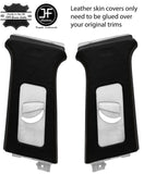 BROWN STITCH 2X UPPER B PILLAR LEATHER COVERS FOR SEAT LEON MK2 1P 2005-2011