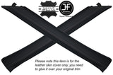 GREY STITCH 2X A PILLAR LEATHER SKIN COVER FITS MITSUBISHI COLT 2004-2012