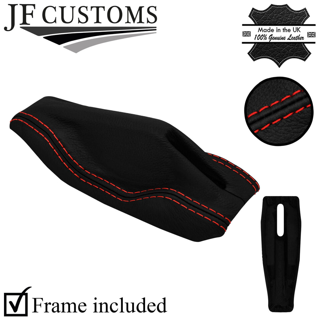 RED STITCH LEATHER HANDBRAKE TRIM COVER + FRAME FITS VW GOLF MK1 JETTA CADDY
