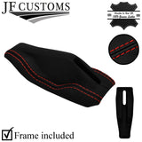 RED STITCH LEATHER HANDBRAKE TRIM COVER + FRAME FITS VW GOLF MK1 JETTA CADDY