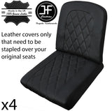 BLACK DIAMOND STITCHING 4X REAR SEAT LEATHER COVERS FITS DEFENDER 90 110 83-06