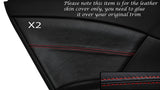 RED STITCH 2X REAR DOOR CARD TRIM SKIN COVERS FITS HONDA CIVIC SE SE-T EX 12+