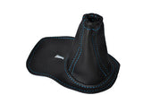 FITS HILLMAN IMP & KIN LEATHE GEAR GAITER blue sttitch CUSTOM NEW MADE IN UK
