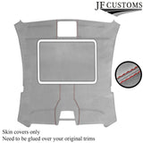 D RED STITCH SUNROOF HEADLINER L GREY LUXE SUEDE COVER FOR BMW6 E63 04-10 COUPE