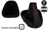 RED STITCH LEATHER GEAR GAITER + PLASTIC FRAME FITS VAUXHALL MOVANO 2010-2017