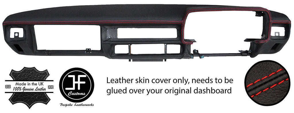 RED STITCHING DASH DASHBOARD REAL LEATHER COVER FITS JAGUAR XJS EARLY MODELS