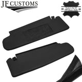 BLACK STITCH TOP-GRAIN LEATHER 2X SUN VISOR COVERS FITS JAGUAR S TYPE 02-08