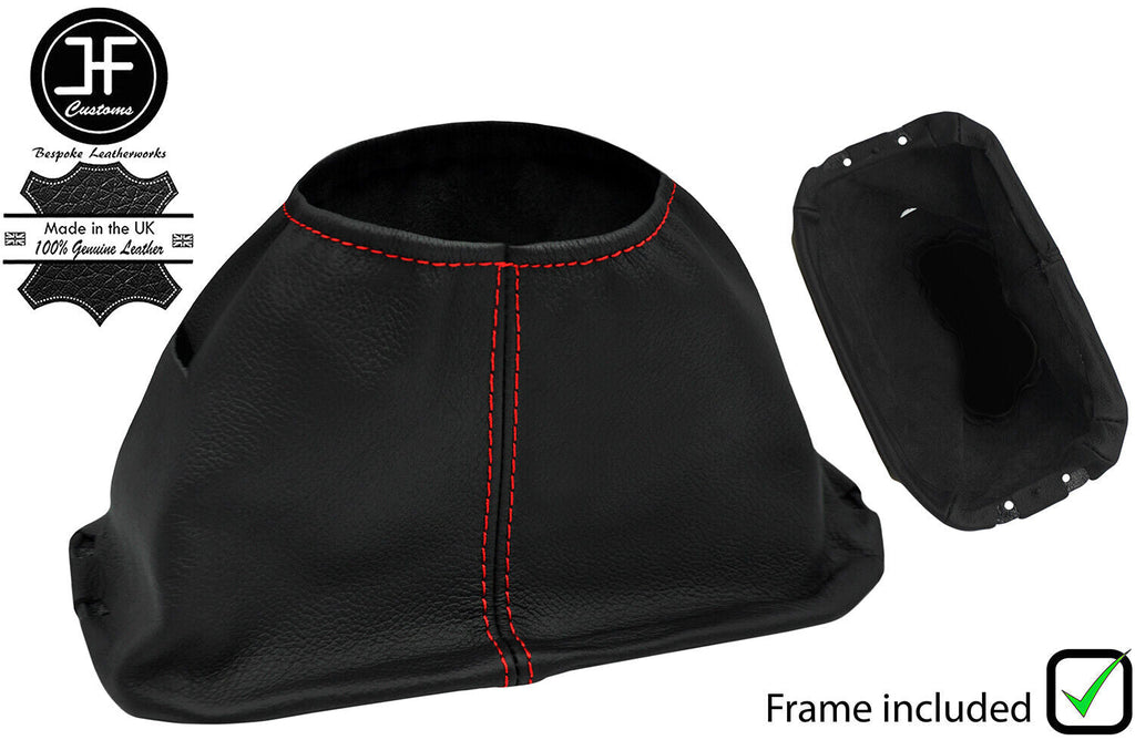 RED  STITCH STEERING SHROUD COLUMN LEATHER COVER+FRAME FOR SAAB 95 98-10