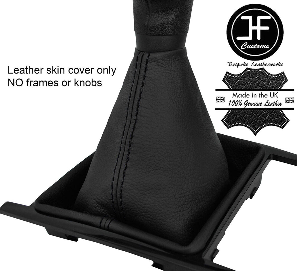 BLACK STITCHING MANUAL TOP GRAIN LEATHER GEAR GAITER FITS VW AMAROK 2010-2018