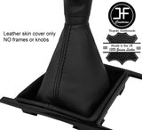 BLACK STITCHING MANUAL TOP GRAIN LEATHER GEAR GAITER FITS VW AMAROK 2010-2018