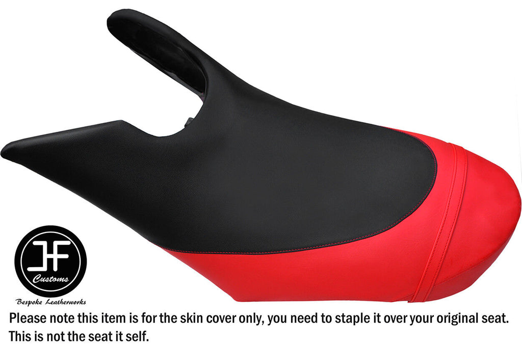 BLACK B RED CUSTOM FOR SEADOO 02-06 GTX DI 4-TEC FRONT VINYL SEAT COVER + STRAP