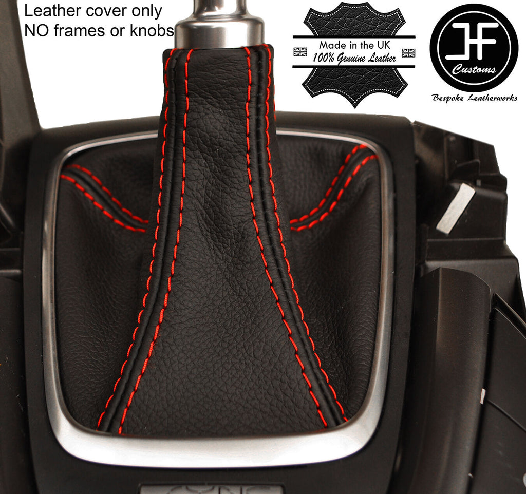 RED STITCHING REAL LEATHER MANUAL GEAR GAITER FITS  FORD MONDEO MK5 2014-2017