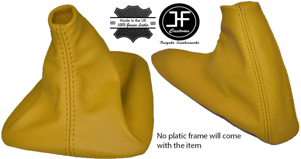 YELLOW LEATHER FITS BMW 3 SERIES E36 E46 BOOTS GEAR+HANDBRAKE SET 1992-2005