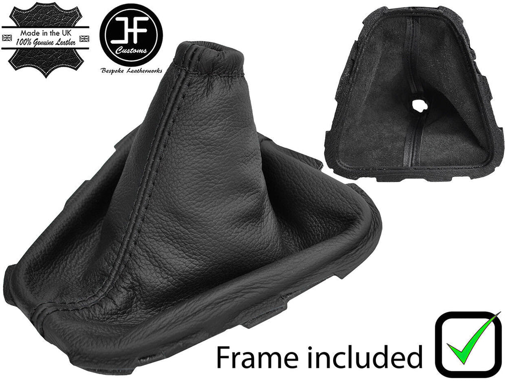 BLACK STITCH LEATHER MANUAL GEAR GAITER+PLASTIC FRAME FITS TOYOTA AURIS 07-11