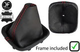 RED STITCH LEATHER MANUAL GEAR GAITER+PLASTIC FRAME FOR VW GOLF MK5 V 03-09