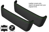 GREEN STITCH 2X FRONT DOOR POCKET LEATHER COVERS FITS BMW 3 SERIES E21 1975-84