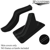 LIGHT GREY STITCH SUEDE SLIM HANDBRAKE GEAR GAITERS FOR FORD MUSTANG 05-09