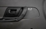 BLACK STITCH 2X FRONT DOOR HANDLE LEATHER SKIN COVERS FITS VW CADDY 1995-2003