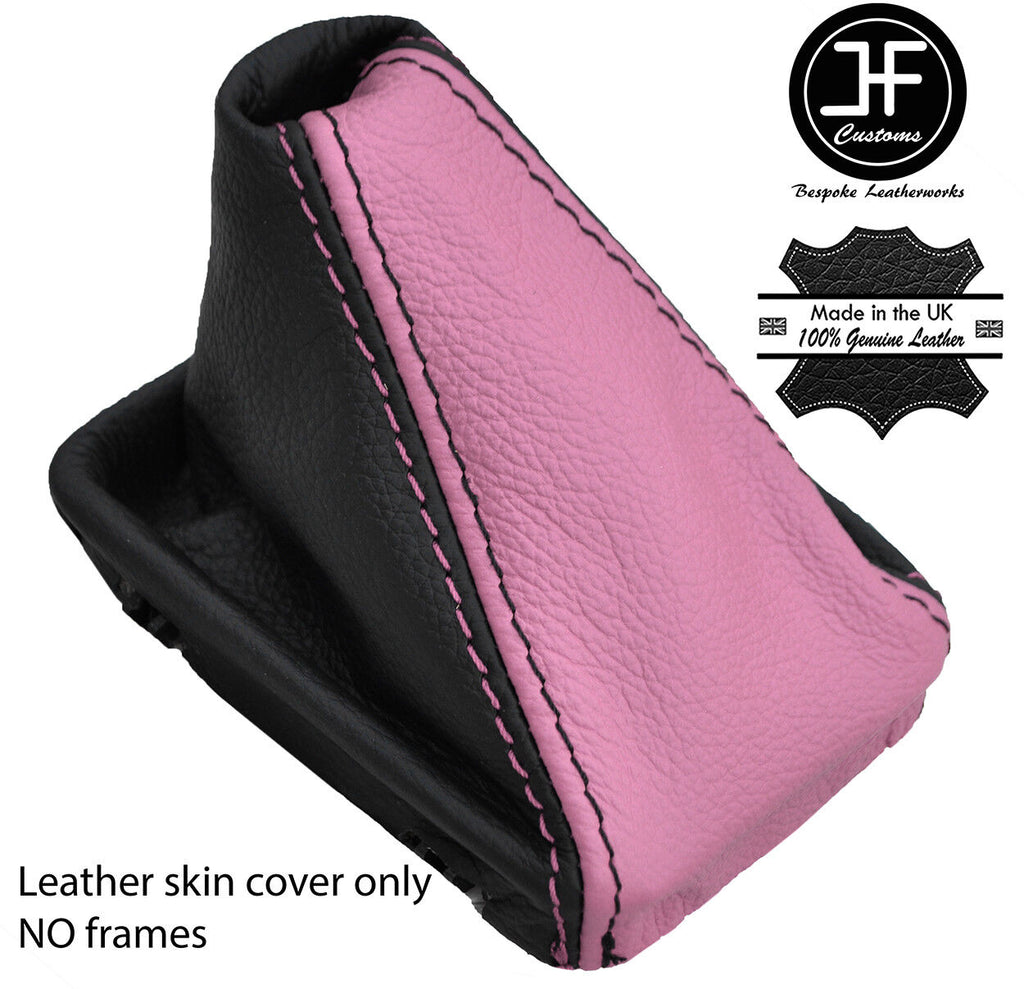 BLACK & PINK  TOP GRAIN REAL LEATHER GEAR GAITER FOR MERCEDES SLK R170 96-04