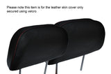 RED STITCH 2X FRONT HEADREST LEATHER SKIN COVERS FITS HONDA PRELUDE 1986-1991