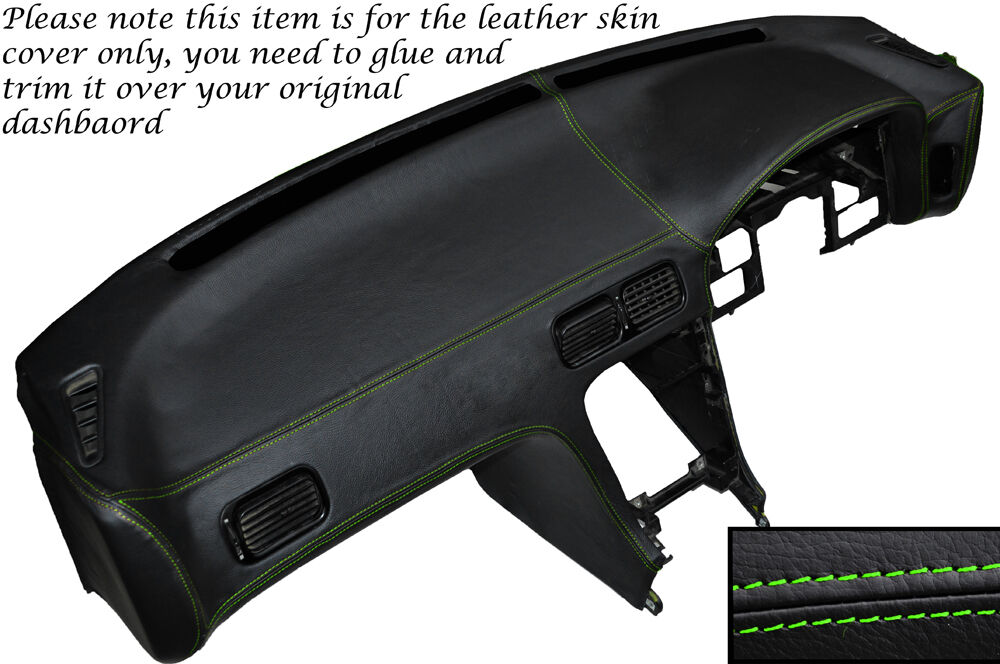 GREEN STITCH DASH DASHBOARD LEATHER COVER FITS NISSAN S13 200SX 180SX 1988-1993